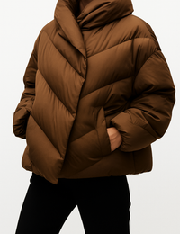 Warme Damen-Daunenjacke mit Kapuze Leicht Weiß Kurz
