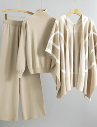 Damen dreiteiliges bequemes Strick-Set