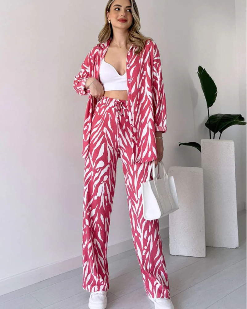 Ensemble Femme Chemise Oversize et Pantalon Fluide 5