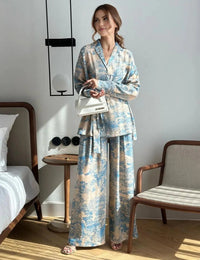 Lässiges Damen-Set mit weitem, fließendem Hose