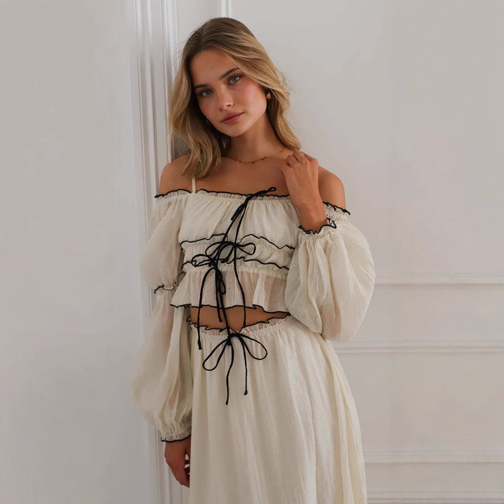 Ensemble Femme Chic Haut et Jupe Été 0