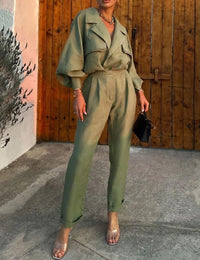 Elegantes Damen-Set mit Oberteil und schmaler Hose