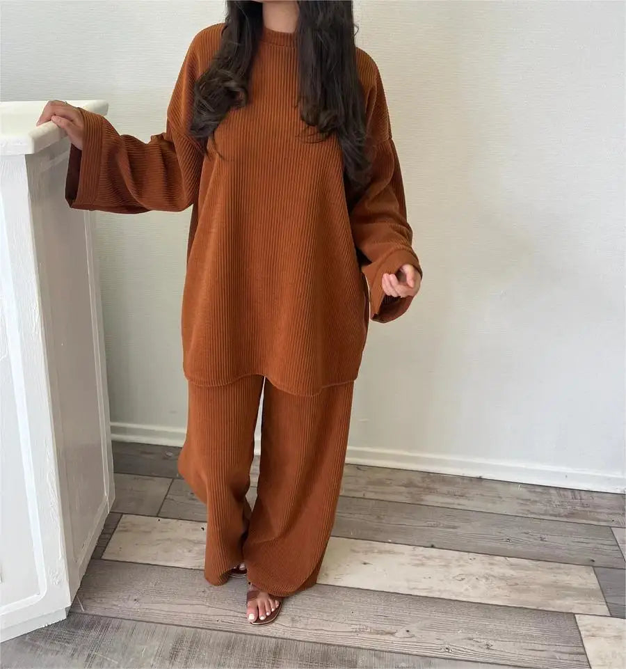 Ensemble Femme Chic en Velours Côtelé 3