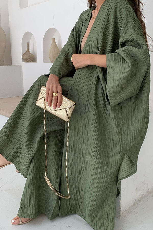 Ensemble Femme Kimono Élégant Plissé 4