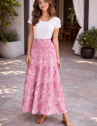 Damen fließendes Set mit elegantem Blumenmuster – weite Hose &