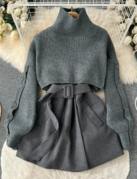 Damen Tailleur-Set mit Weste und kurzem Rock