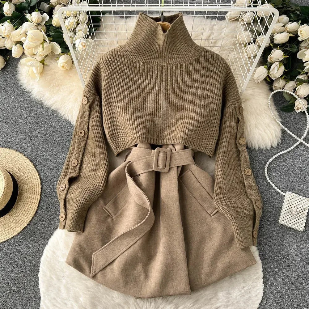 Ensemble Tailleur Femme Chic Gilet Jupe 2