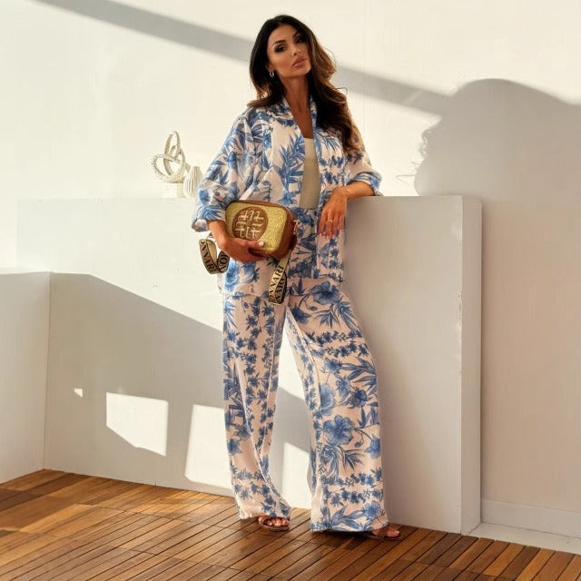 Ensemble Tailleur Femme Chic Pantalon et Chemise 3
