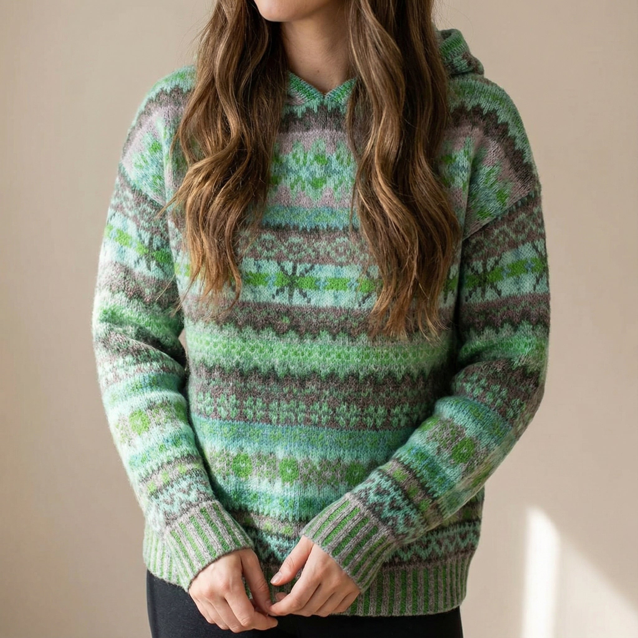 Damski sweter etniczny i ciepły modna kobiecość styl elegancki
