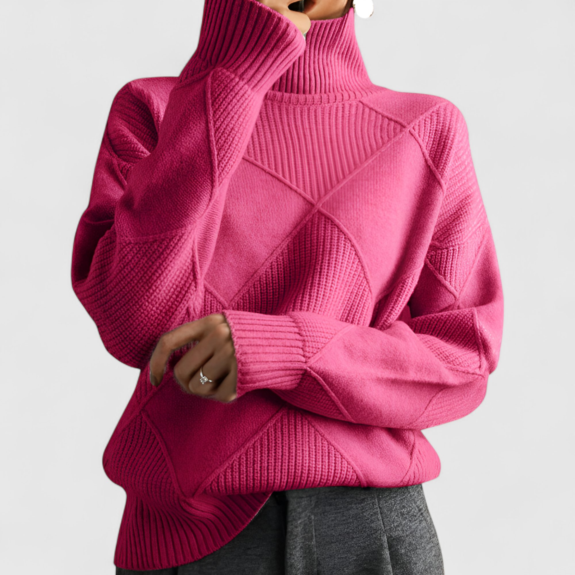 Valerie | Pull Femme Élégant Col Roulé Chic