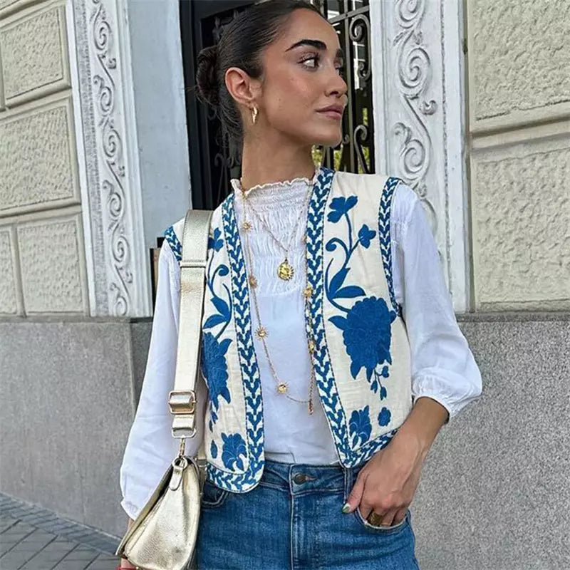 Gilet Floral Élégant pour Femme 8