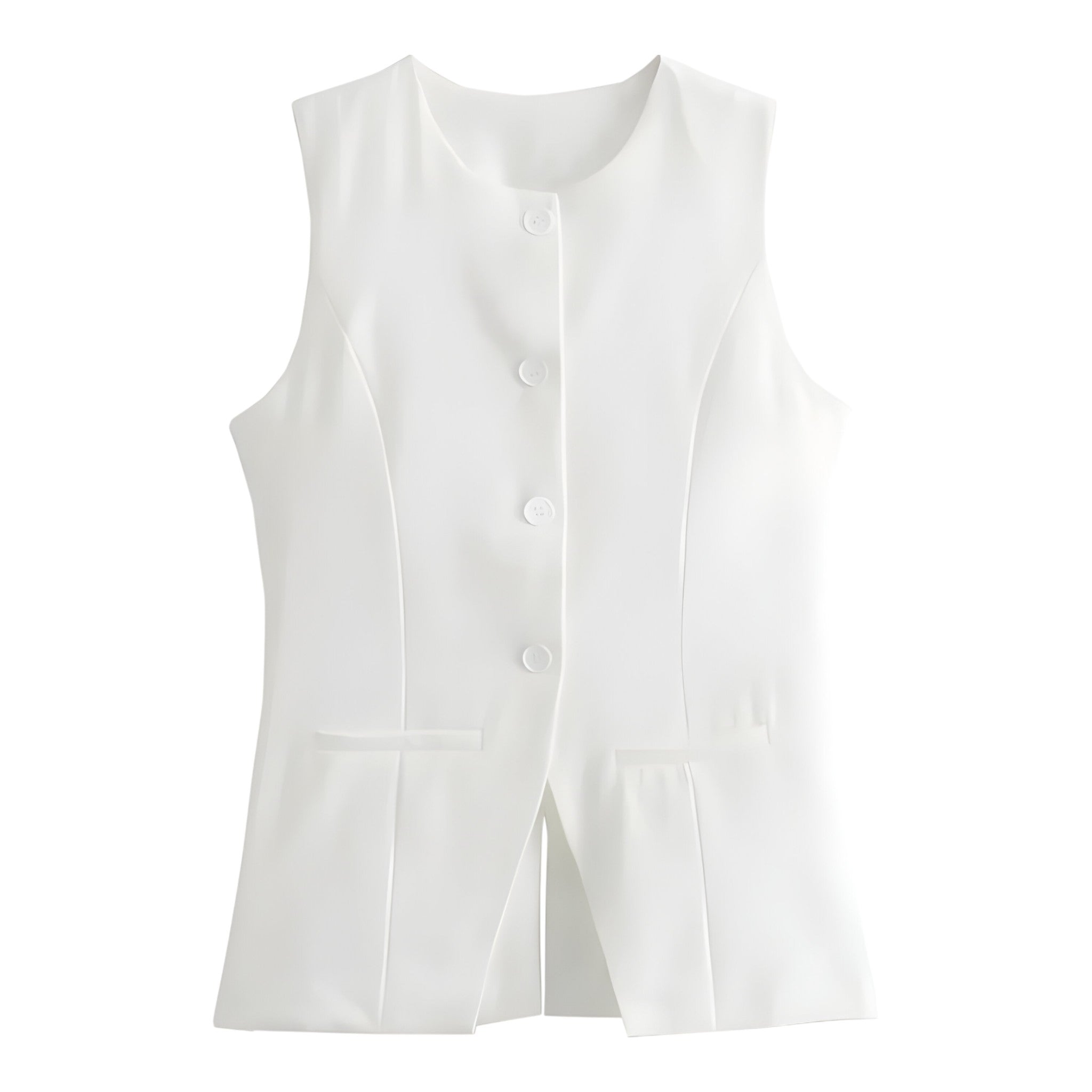 Gilets : Enara | Gilet Sans Manche Femme en Coton in Blanc van Seroa