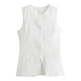Gilets : Enara | Gilet Sans Manche Femme en Coton in Blanc van Seroa