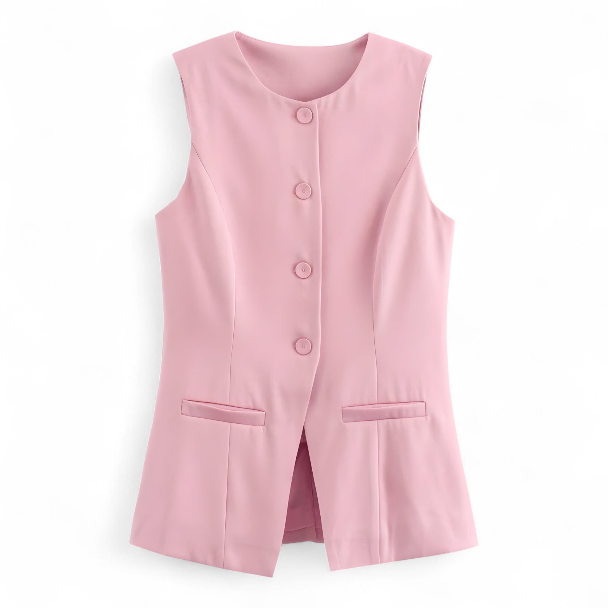 Gilets : Enara | Gilet Sans Manche Femme en Coton in Rose van Seroa