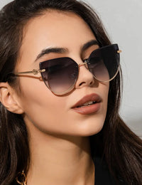 Damen Sonnenbrille Cat Eye aus Metall andere Modeaccessoires