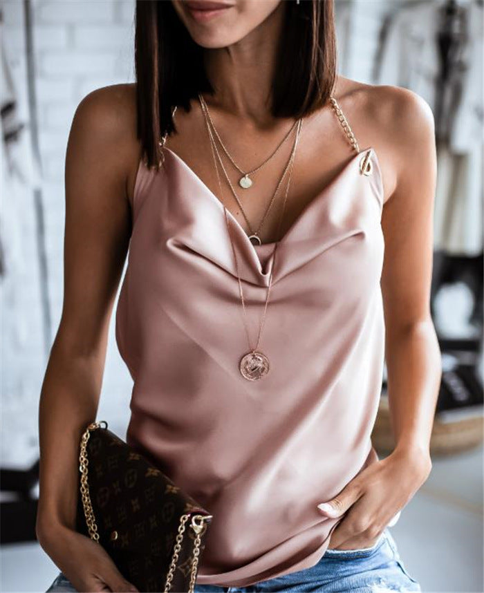 Haut Femme Élégant Col en V Chic 5
