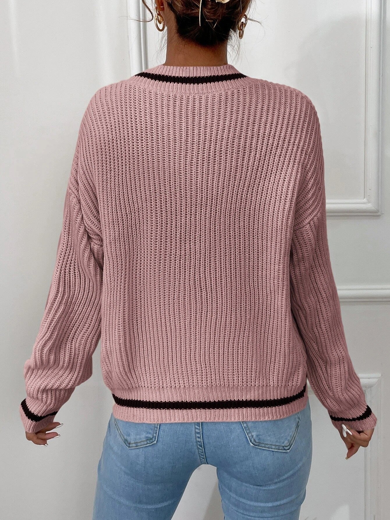Haut Femme Patchwork Col V Casual 4