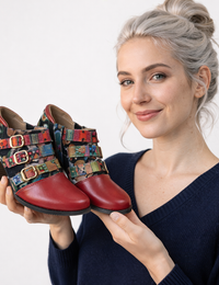 Bottes Femmes Bohème Courtes Cuir Qualité Premium