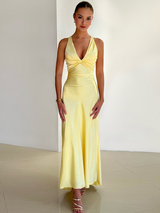 dresses : Alice | Robe Longue Femme Maxi Été Élégante in Jaune van Seroa