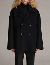 Damen Langmantel Stil Schwarz Polyester Herbstkollektion