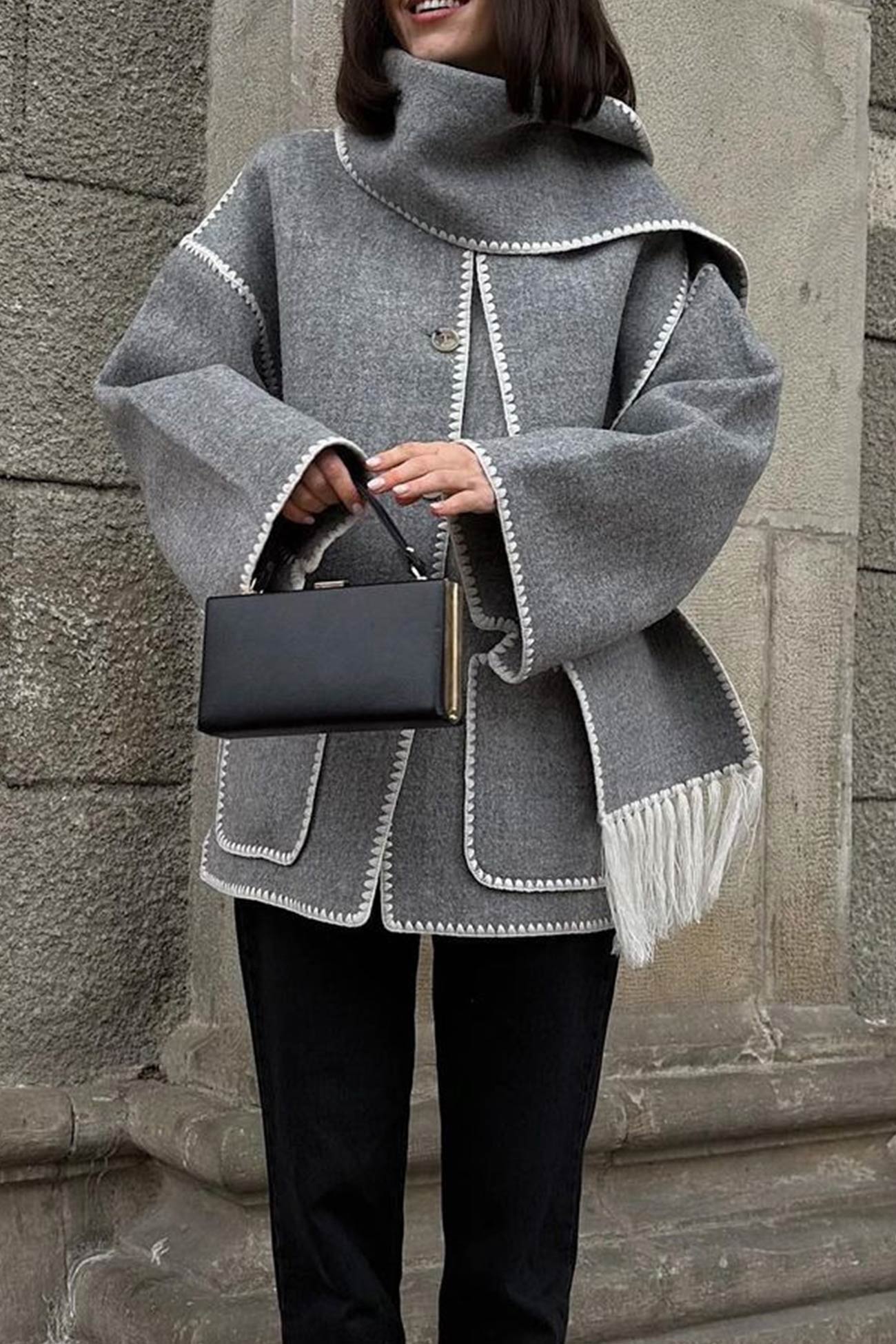 Manteau Châle Femme Élégant 2