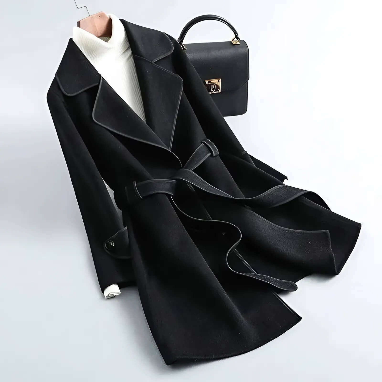 Manteau Chic Hiver Femme Long en Laine 3