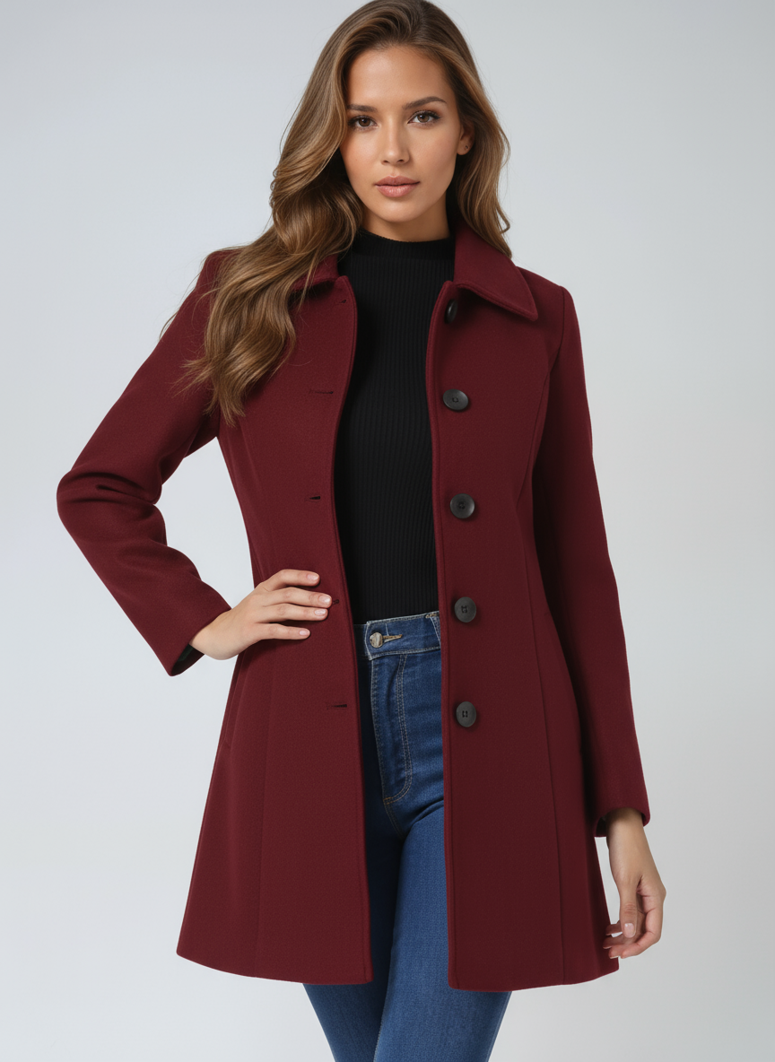 Manteau D'Hiver Femme Élégant Ajusté 5