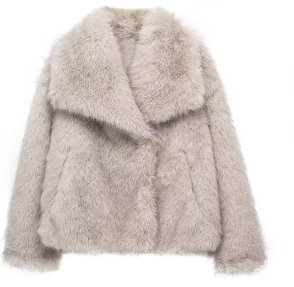 Manteau Femme Élégant en Fausse Fourrure 0