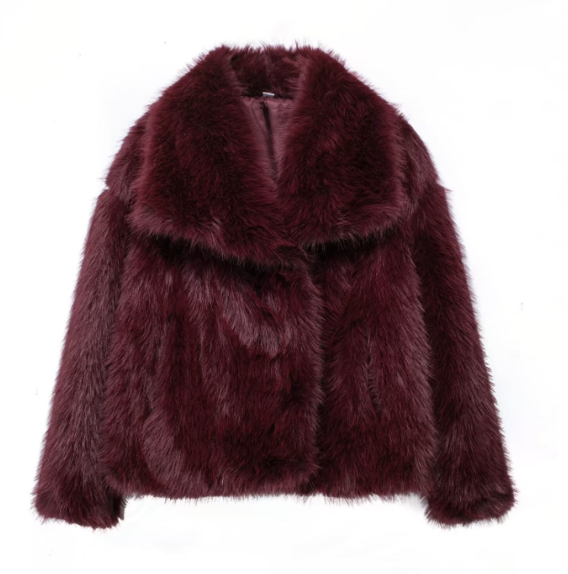 Manteau Femme Élégant en Fausse Fourrure 5