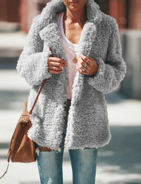 Warmer Damen-Wintermantel aus Fleece Herbstkollektion
