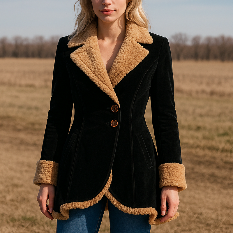 Manteau Hiver Femme Chic avec Bordure en Fourrure 1