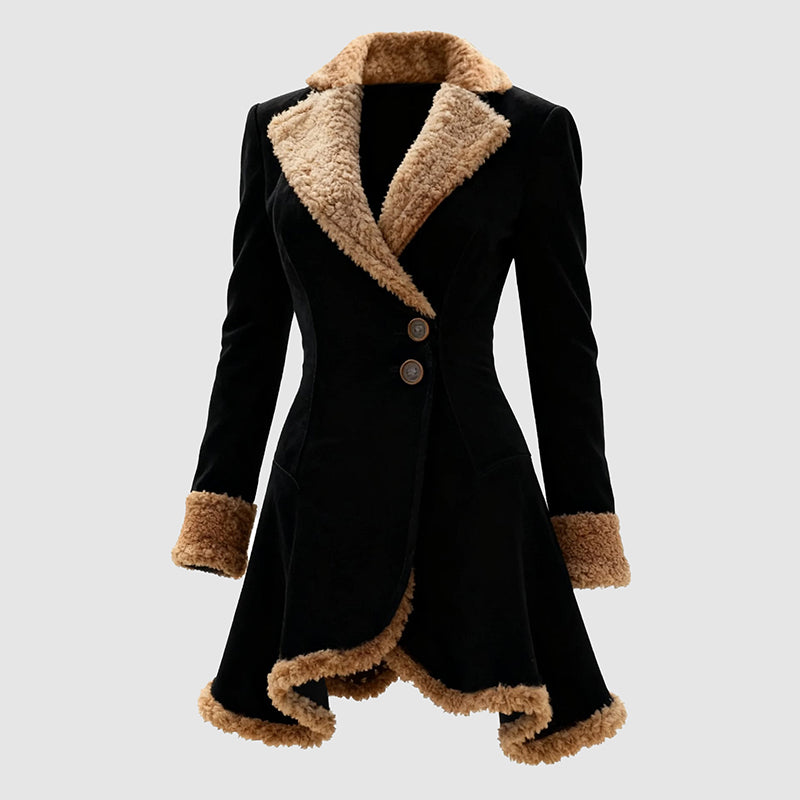 Manteau Hiver Femme Chic avec Bordure en Fourrure 2