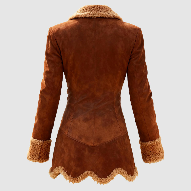 Manteau Hiver Femme Chic avec Bordure en Fourrure 4