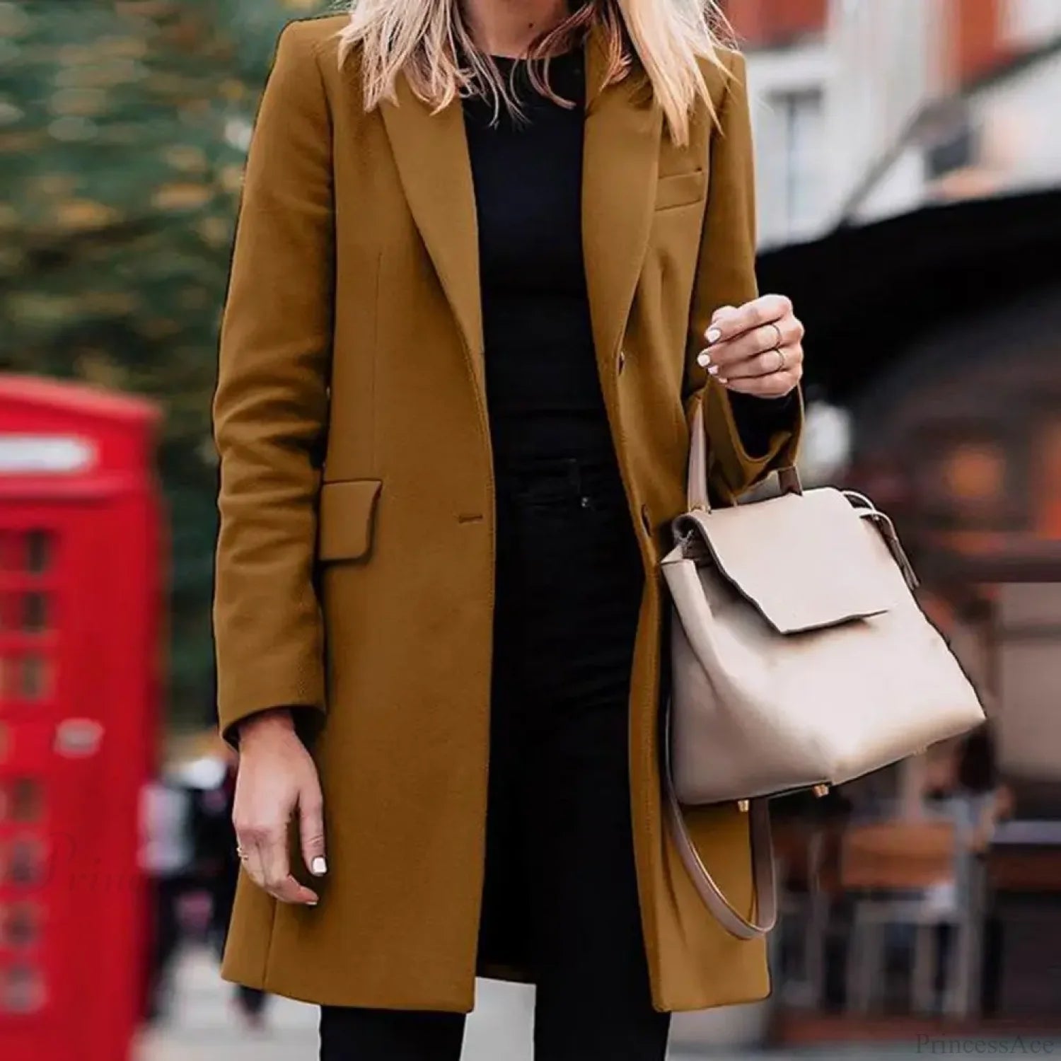 Manteau Hiver Femme Chic en Laine A-Ligne 5
