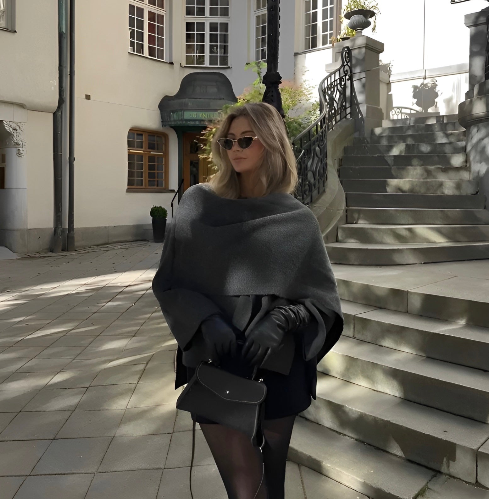 Manteau Hiver Femme Élégant Cape 3