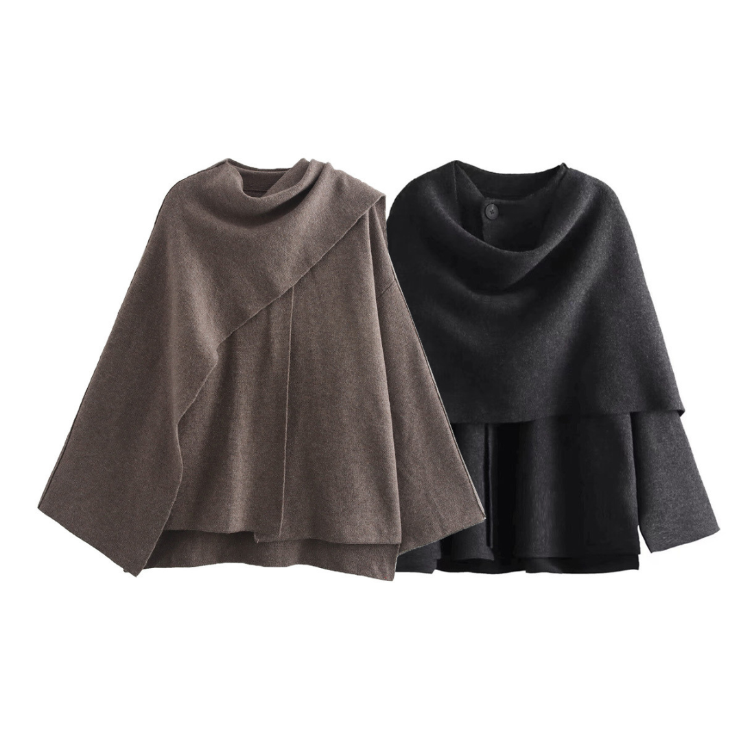 Manteau Hiver Femme Élégant Cape 5