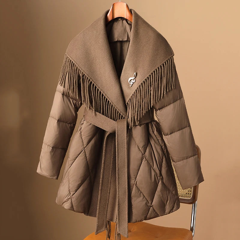 Manteau Hiver Femme Élégant Mi-Long 1