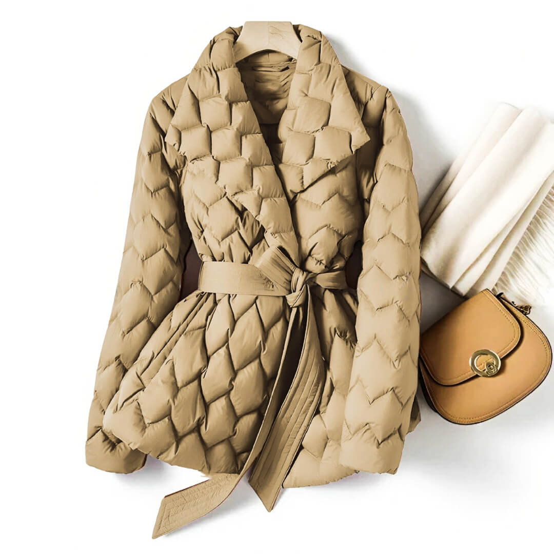 Manteau Hiver Femme Élégant Mi-Long Matelassé 1