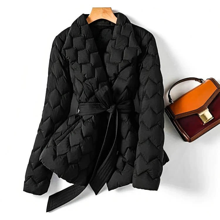 Manteau Hiver Femme Élégant Mi-Long Matelassé 2