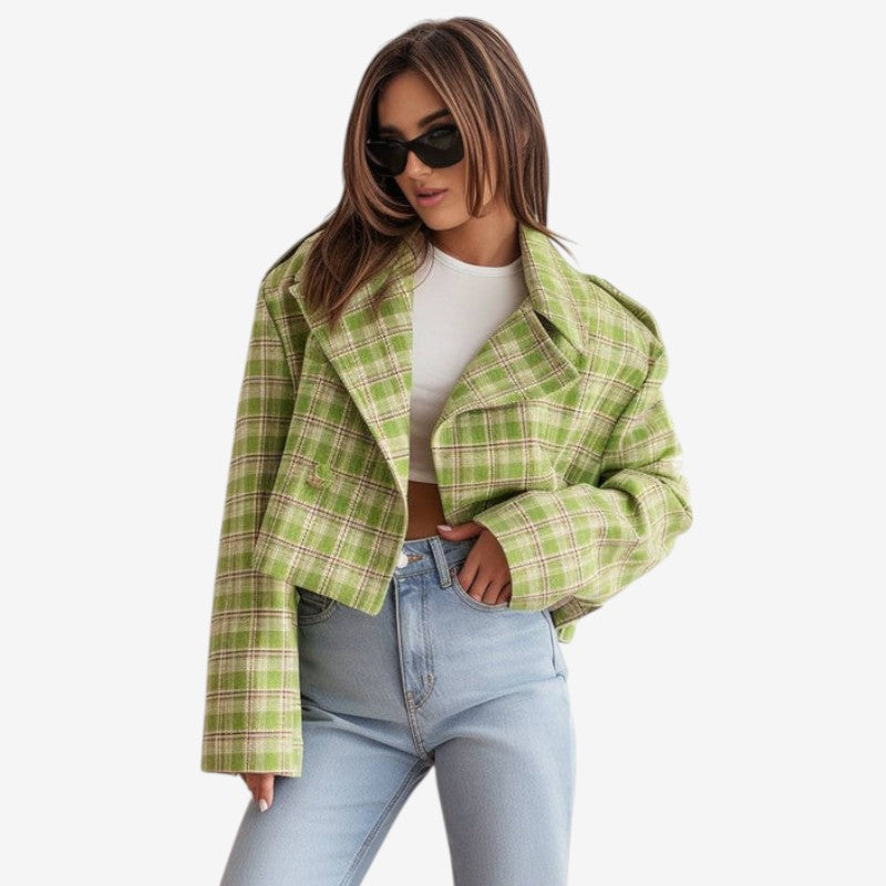 Manteau Hiver Femme Élégant à Carreaux 0