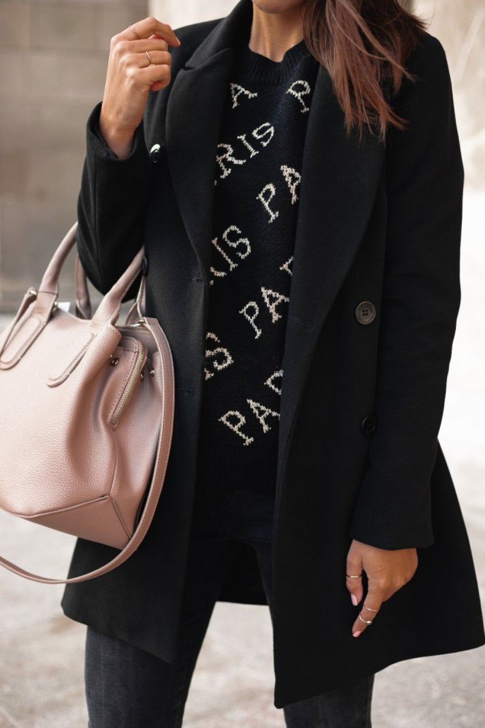 Manteau Hiver Femme Élégant à Revers 2