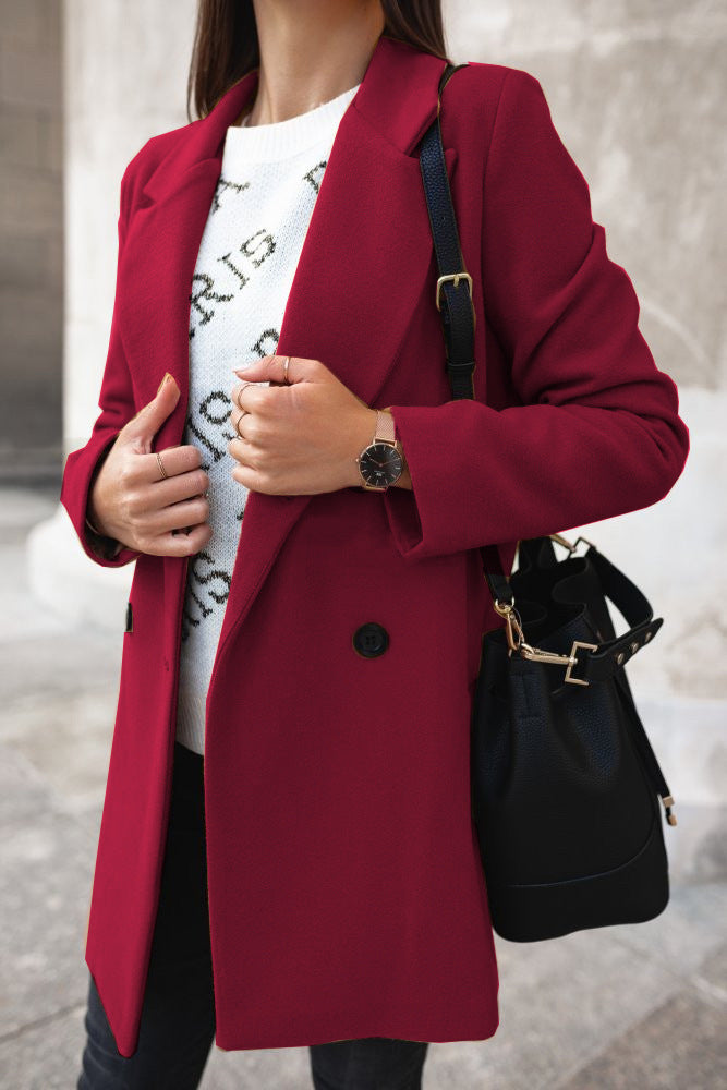Manteau Hiver Femme Élégant à Revers 9