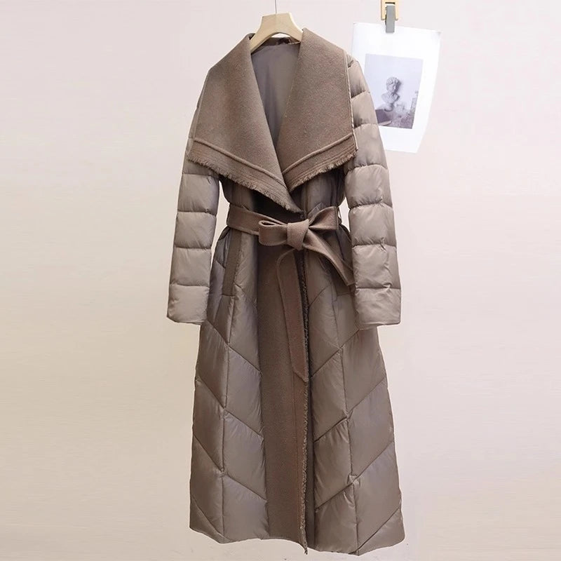 Manteau Long Femme Hiver Chic Matelassé 0