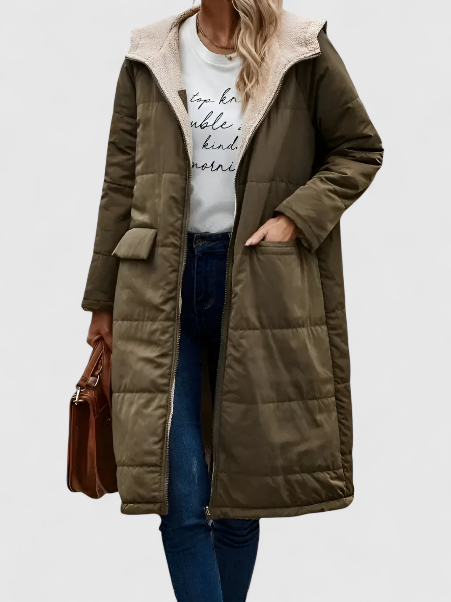 Leticia | Manteau Long Hiver Femme Élégant avec Capuche
