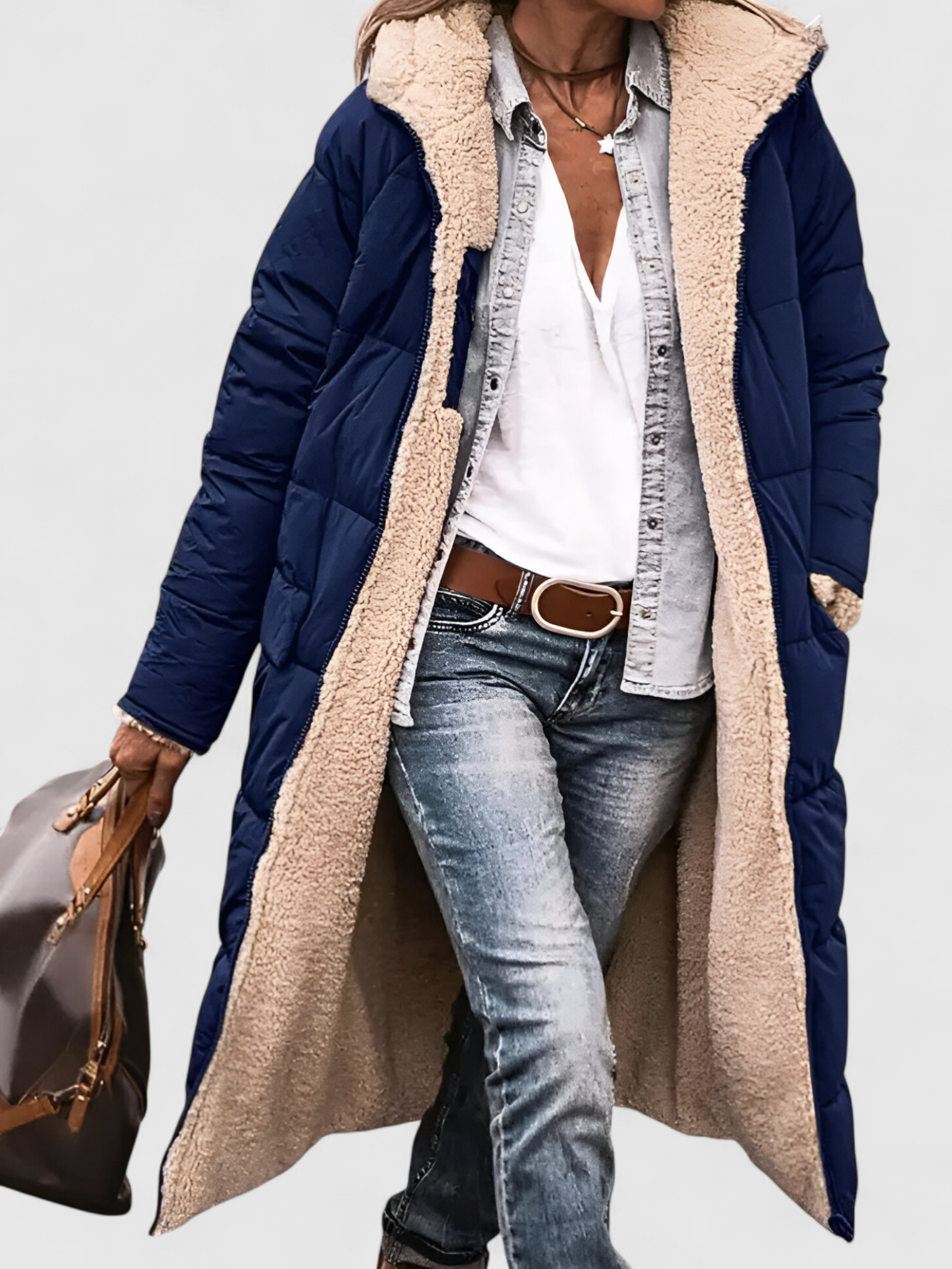 Leticia | Manteau Long Hiver Femme Élégant avec Capuche