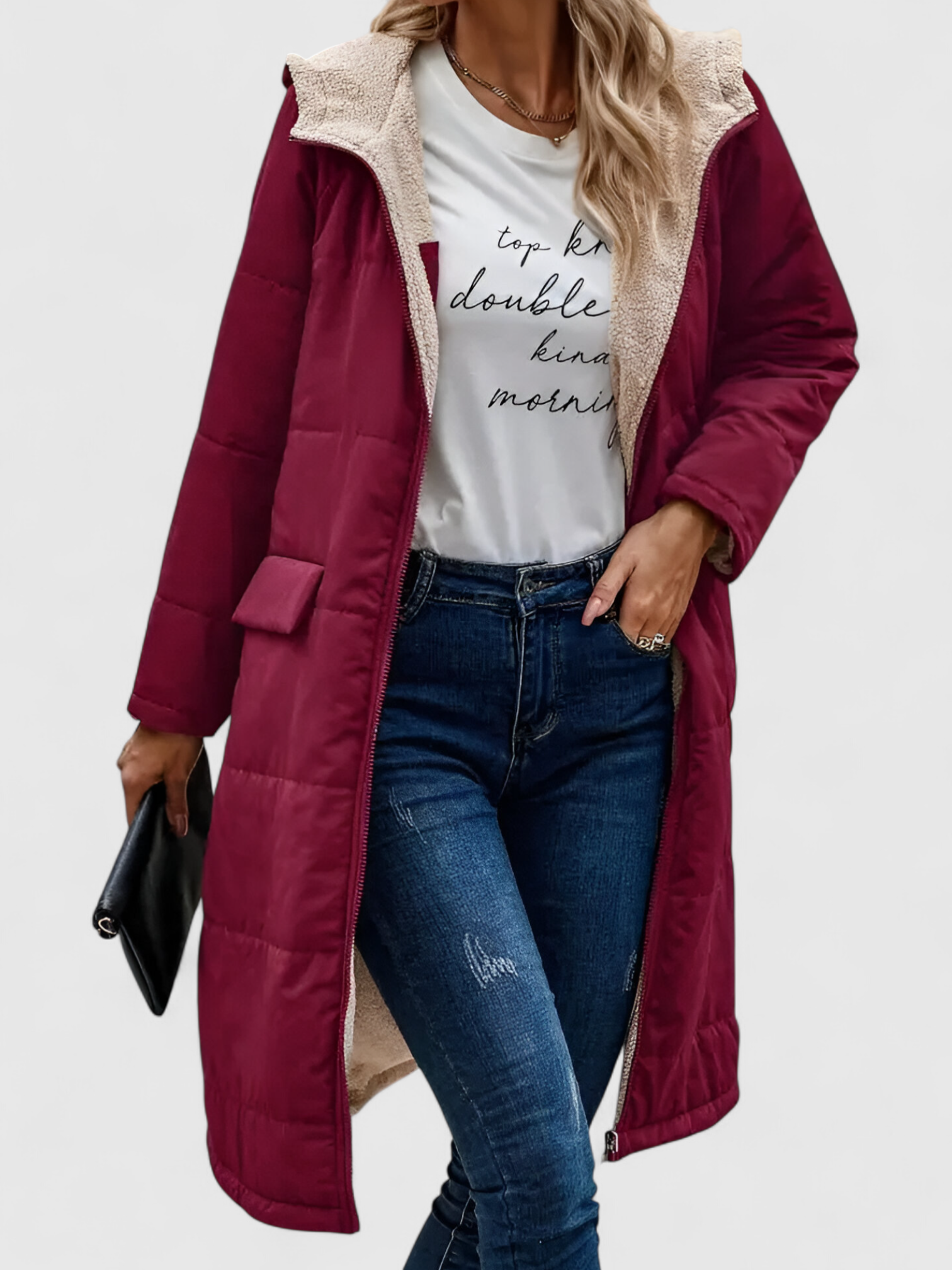 Leticia | Manteau Long Hiver Femme Élégant avec Capuche