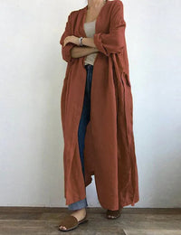 Eleganter langer Damen-Trenchcoat - klassischer Mantel Frühling/Herbst