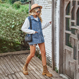 other : Natalia – Gilet En Jean Vintage Décontracté Et Ample À Boutons in van Seroa