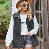 other : Natalia – Gilet En Jean Vintage Décontracté Et Ample À Boutons in van Seroa