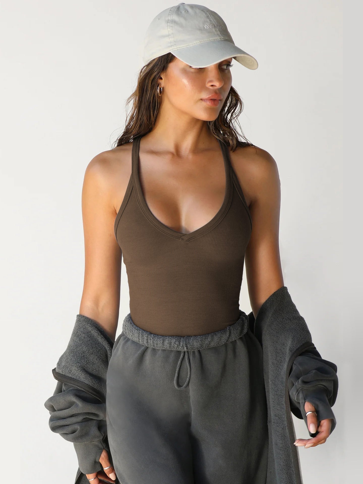 top blouses : Sofia - Débardeur Côtelé Sans Coutures avec Soutien Intégré in van Seroa
